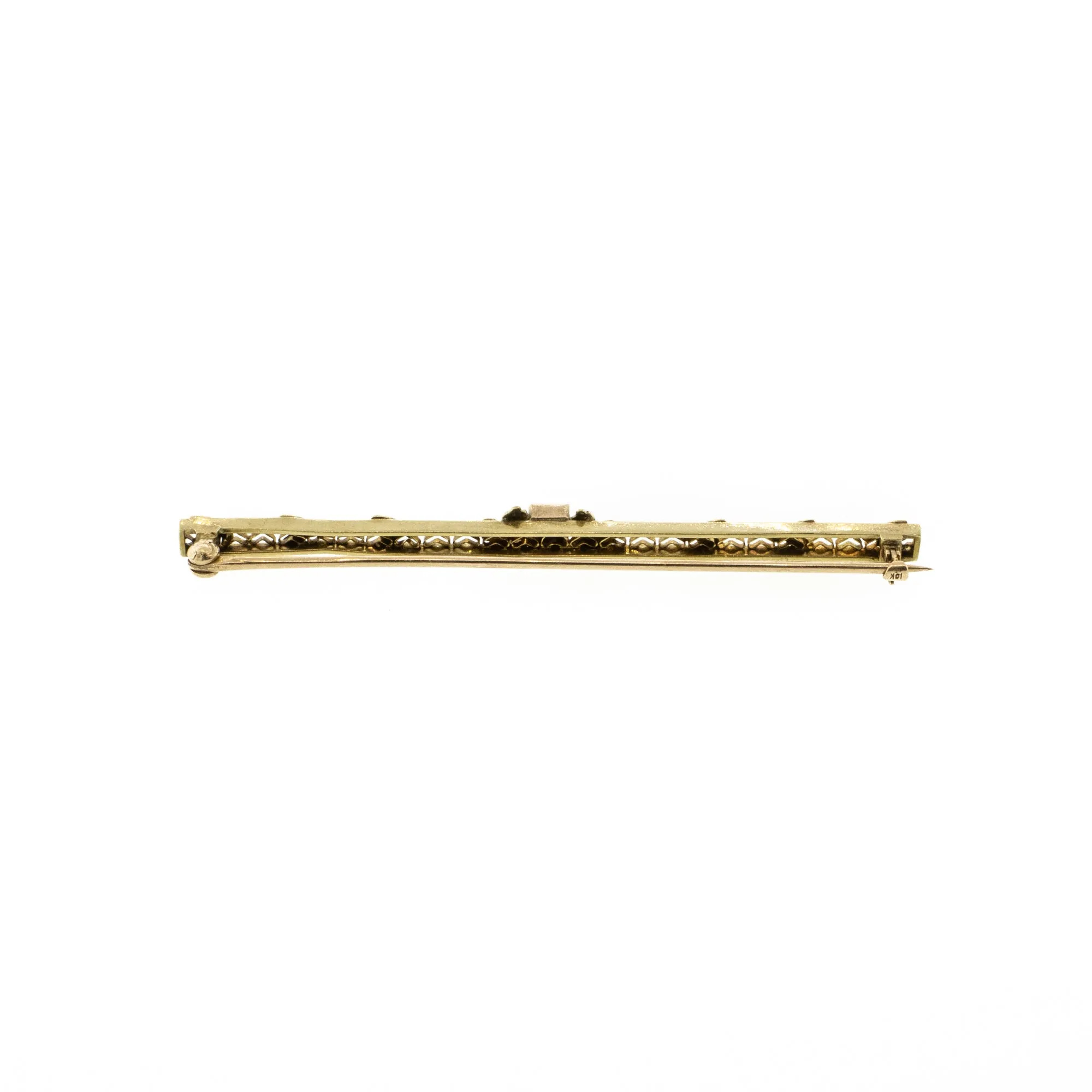 Edwardian Synthetic Amethyst & Yellow Gold Pin