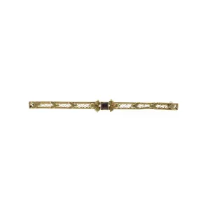 Edwardian Synthetic Amethyst & Yellow Gold Pin