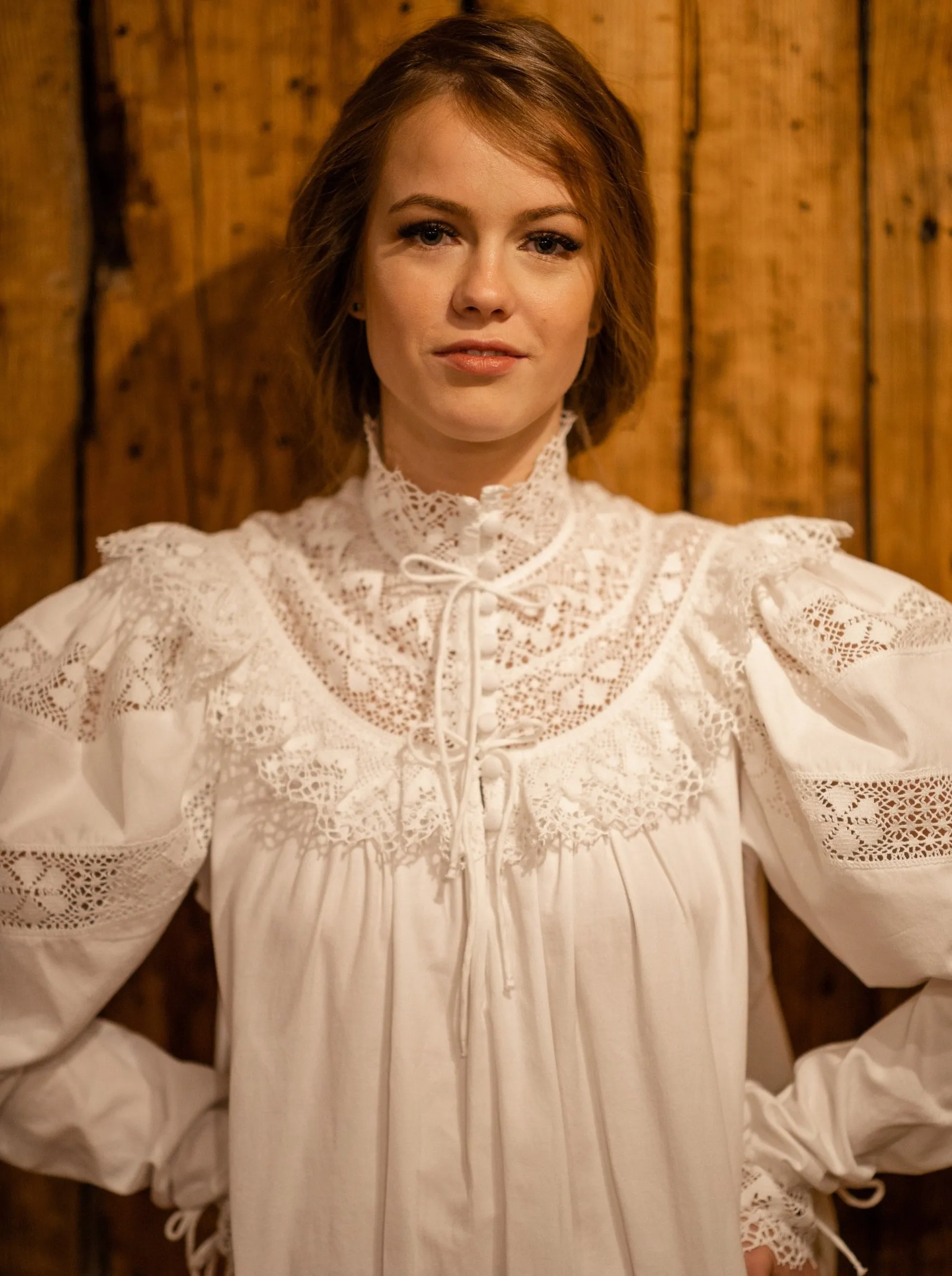 Edwardian Winter - Vintage Inspired Gown in White Cotton