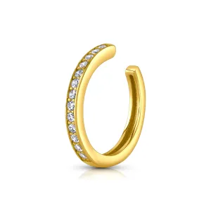 EFFORTLESS ONE ROW CZ SINGLE EAR CUFF, GOLD