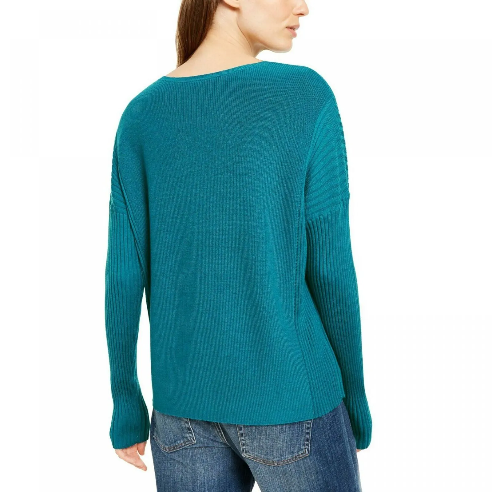 Eileen Fisher Womens Wool Sweater Jasper Blue Petite Medium
