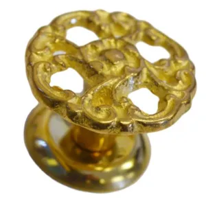 Elegant Brass Victorian Knob with Finishing Washer for Antique Furniture Restoration
