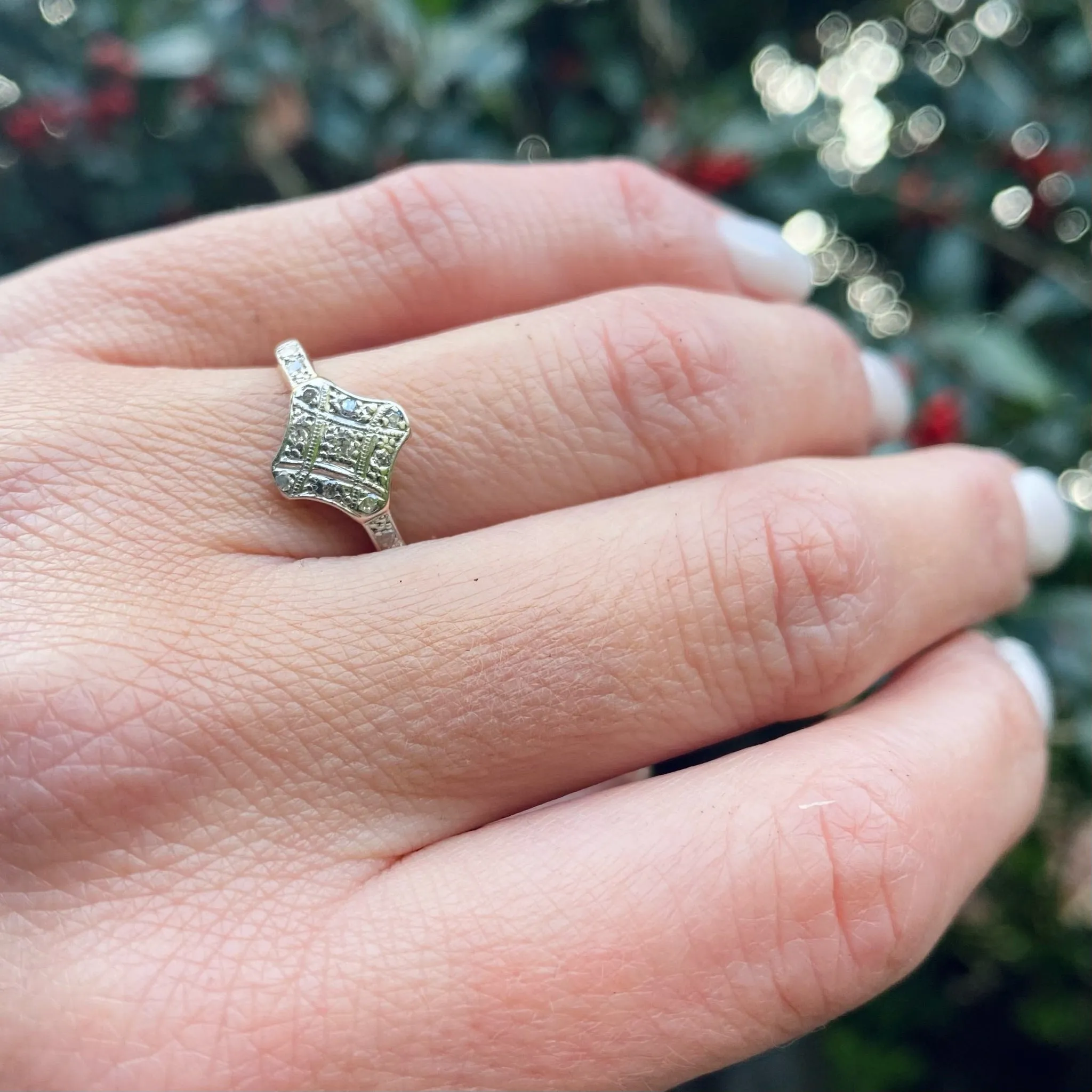 Elegant Platinum & 18ct Diamond Cluster Ring