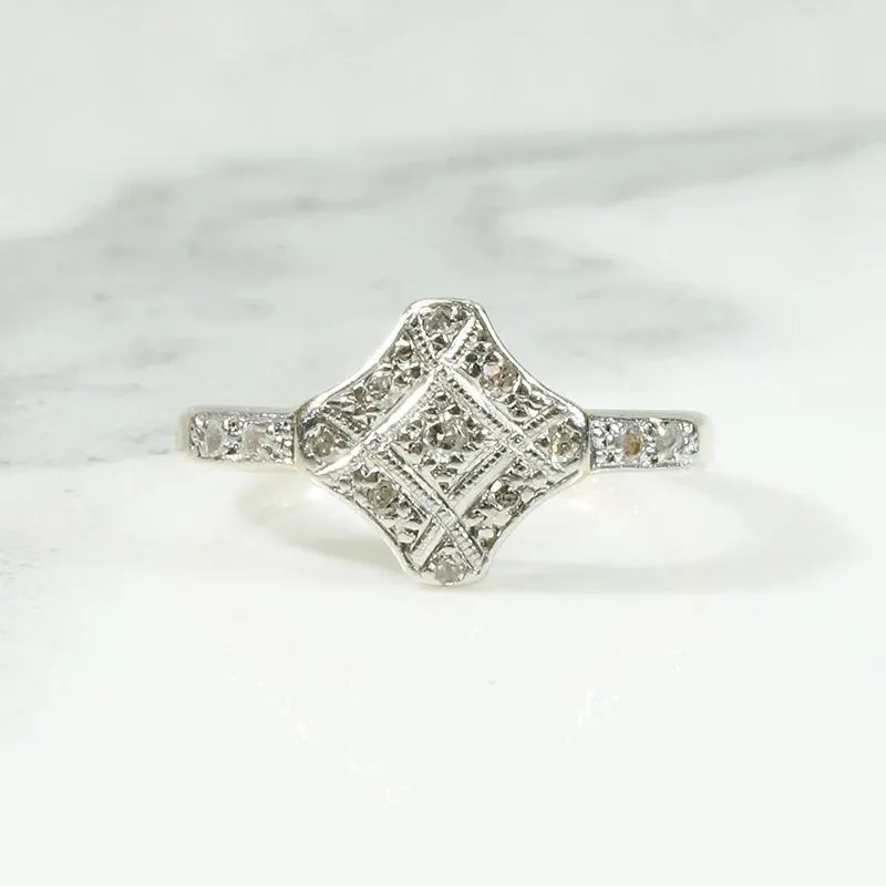 Elegant Platinum & 18ct Diamond Cluster Ring
