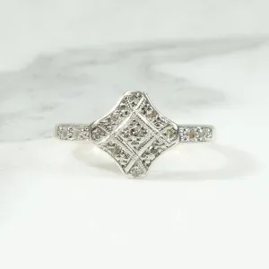 Elegant Platinum & 18ct Diamond Cluster Ring