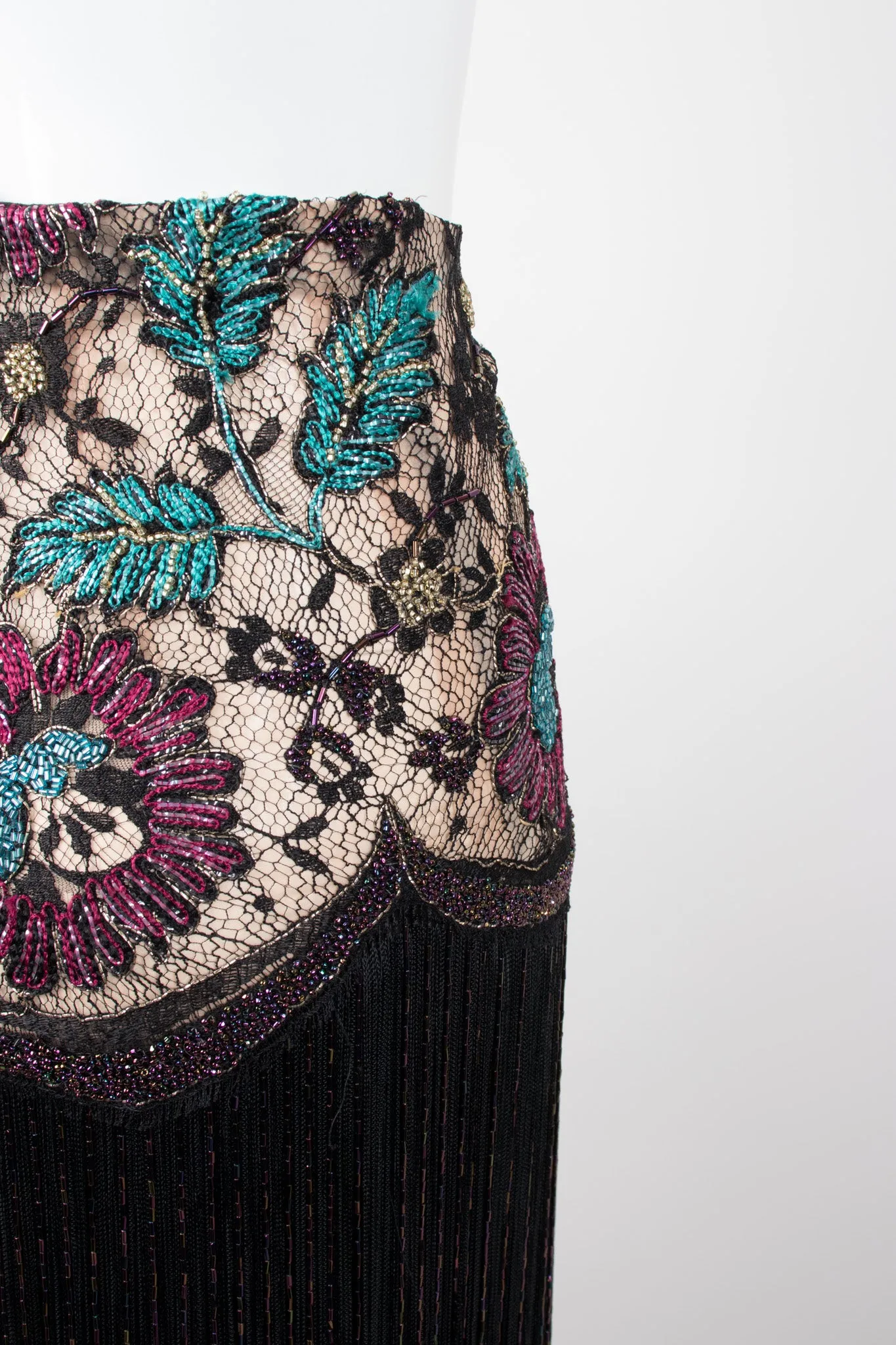 Embellished Lace Fringe Skirt