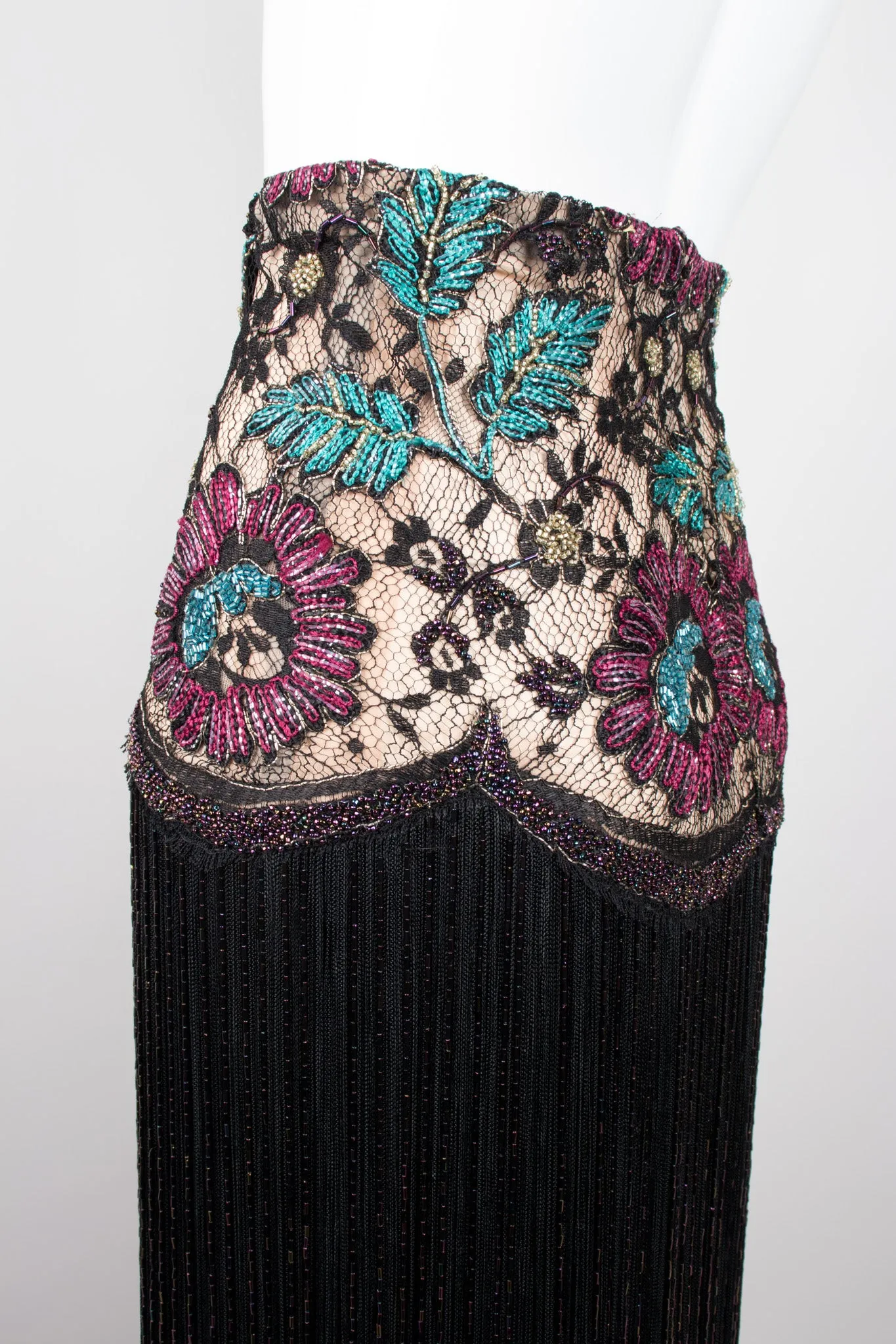 Embellished Lace Fringe Skirt