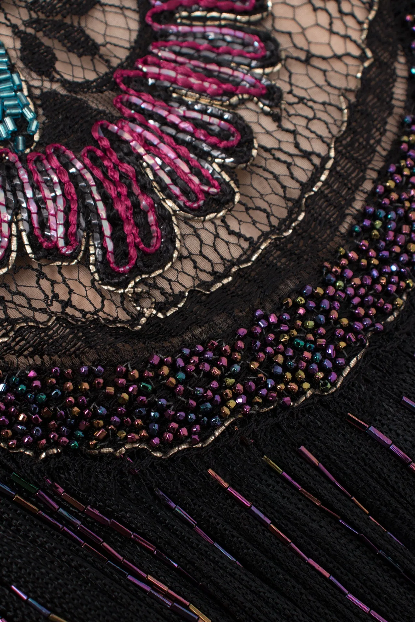 Embellished Lace Fringe Skirt