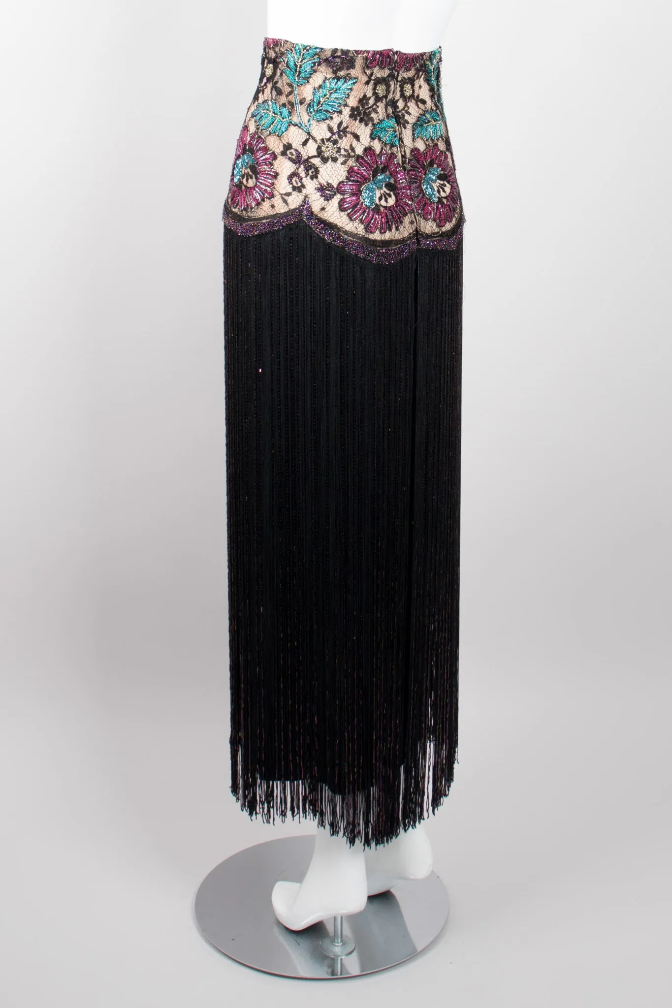 Embellished Lace Fringe Skirt