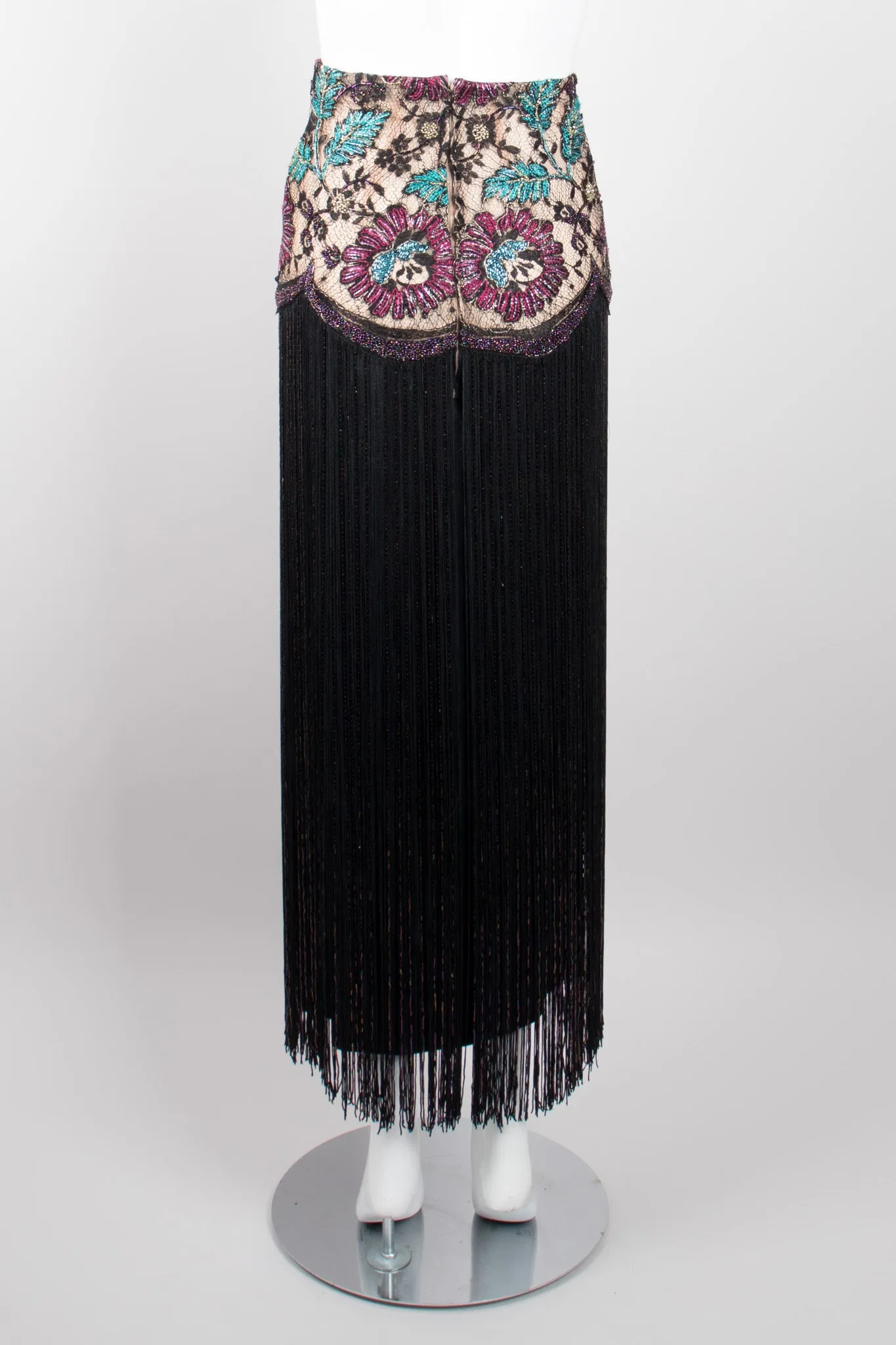 Embellished Lace Fringe Skirt