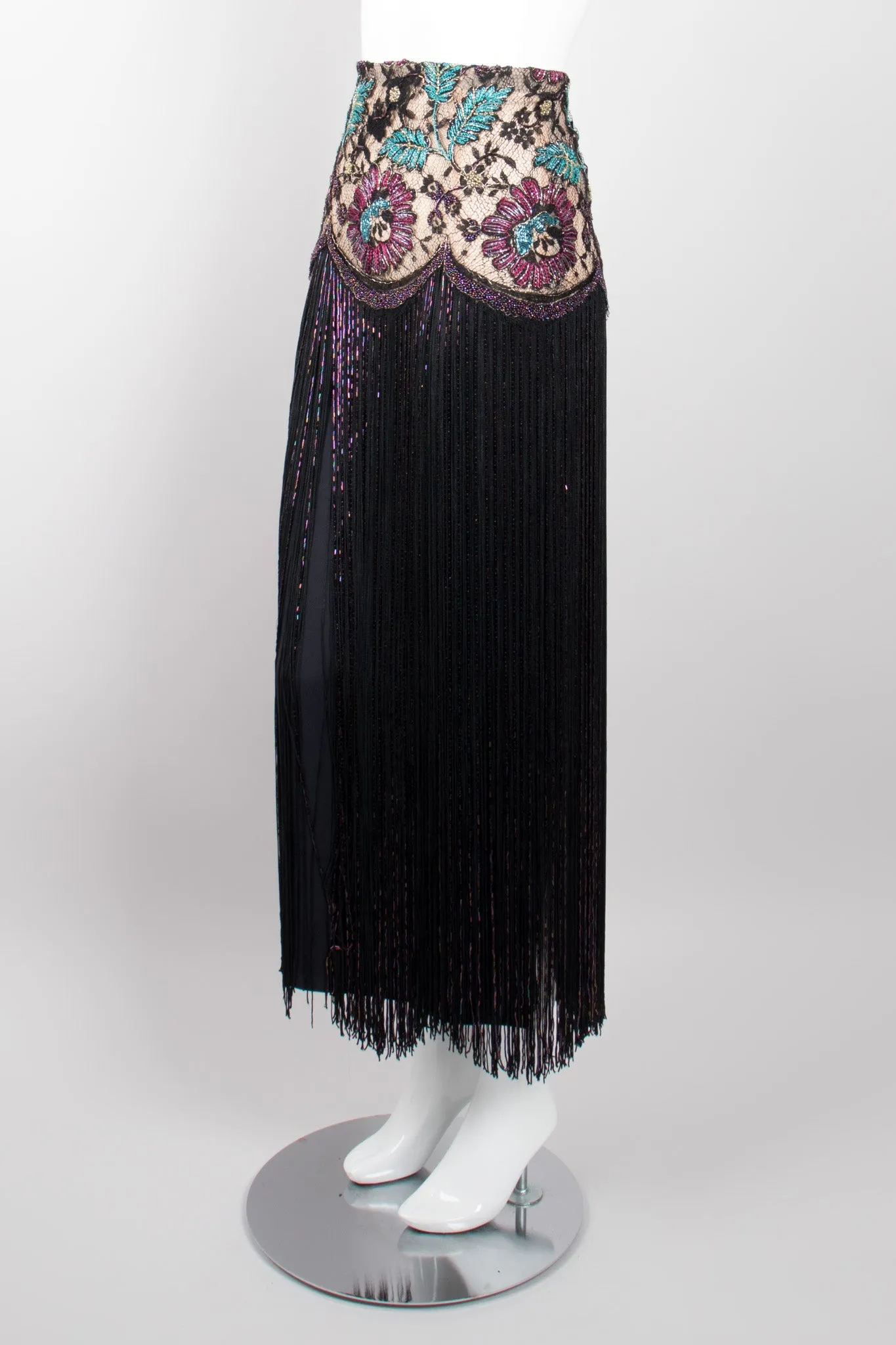 Embellished Lace Fringe Skirt