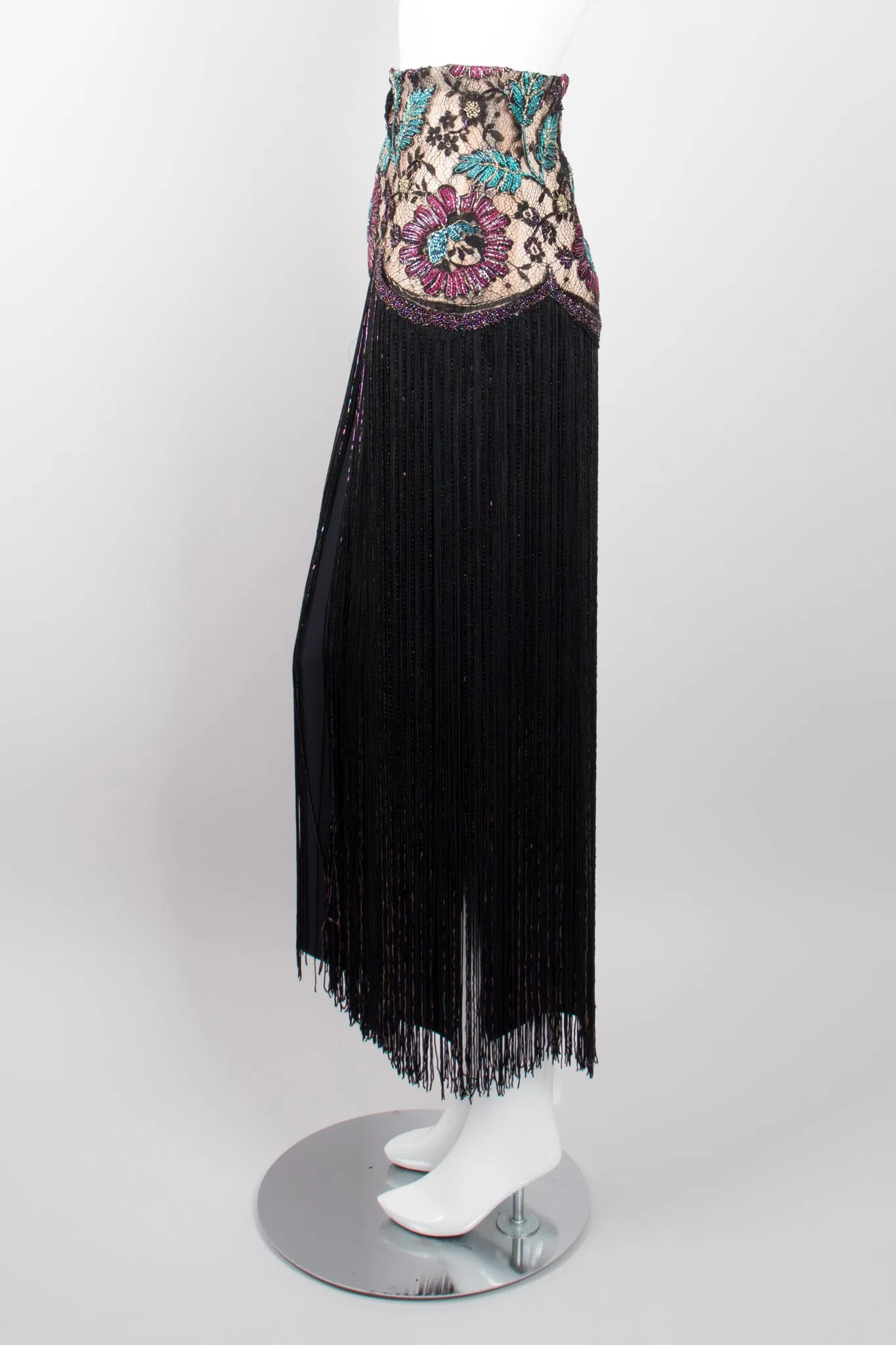 Embellished Lace Fringe Skirt