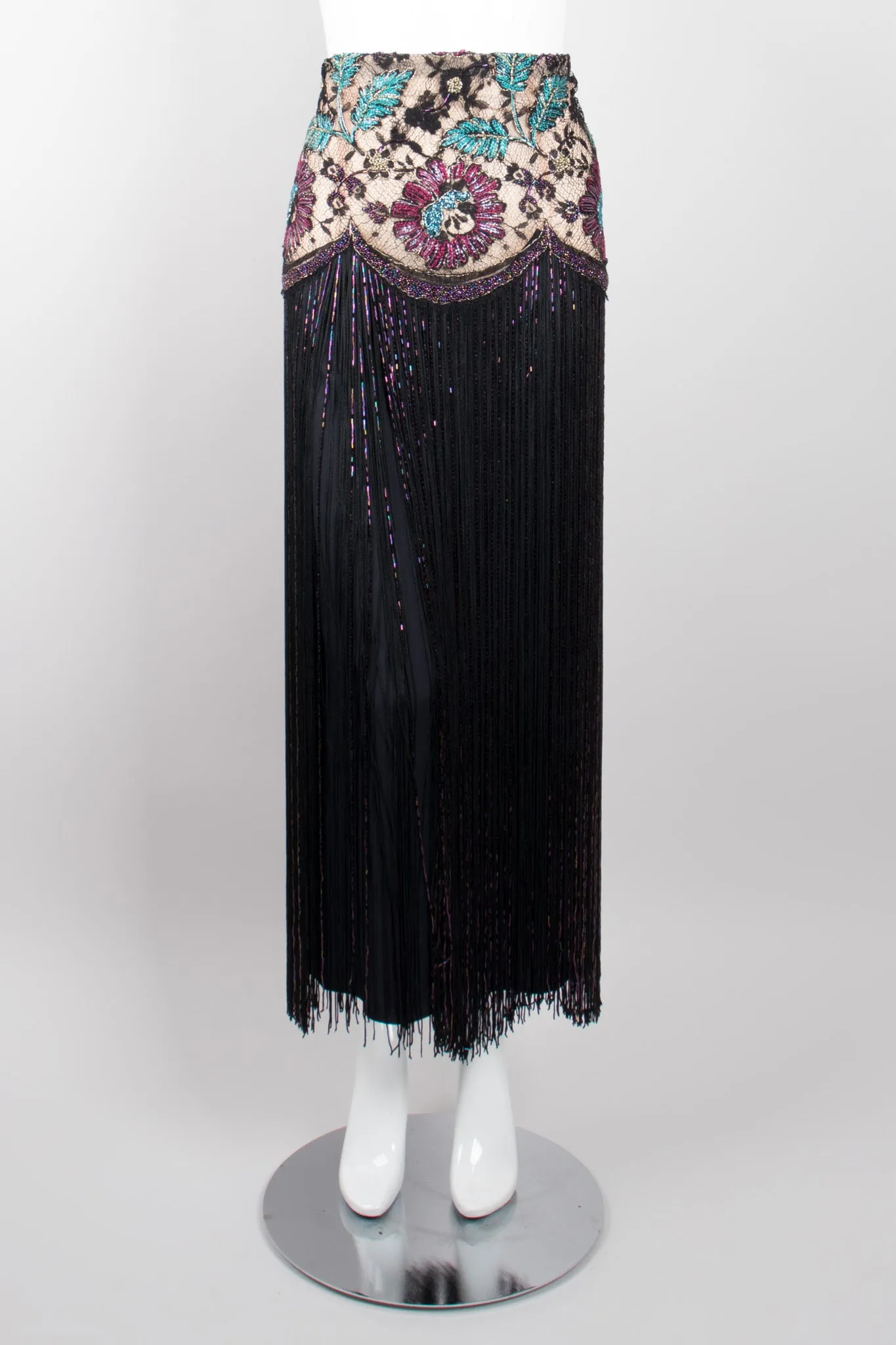 Embellished Lace Fringe Skirt