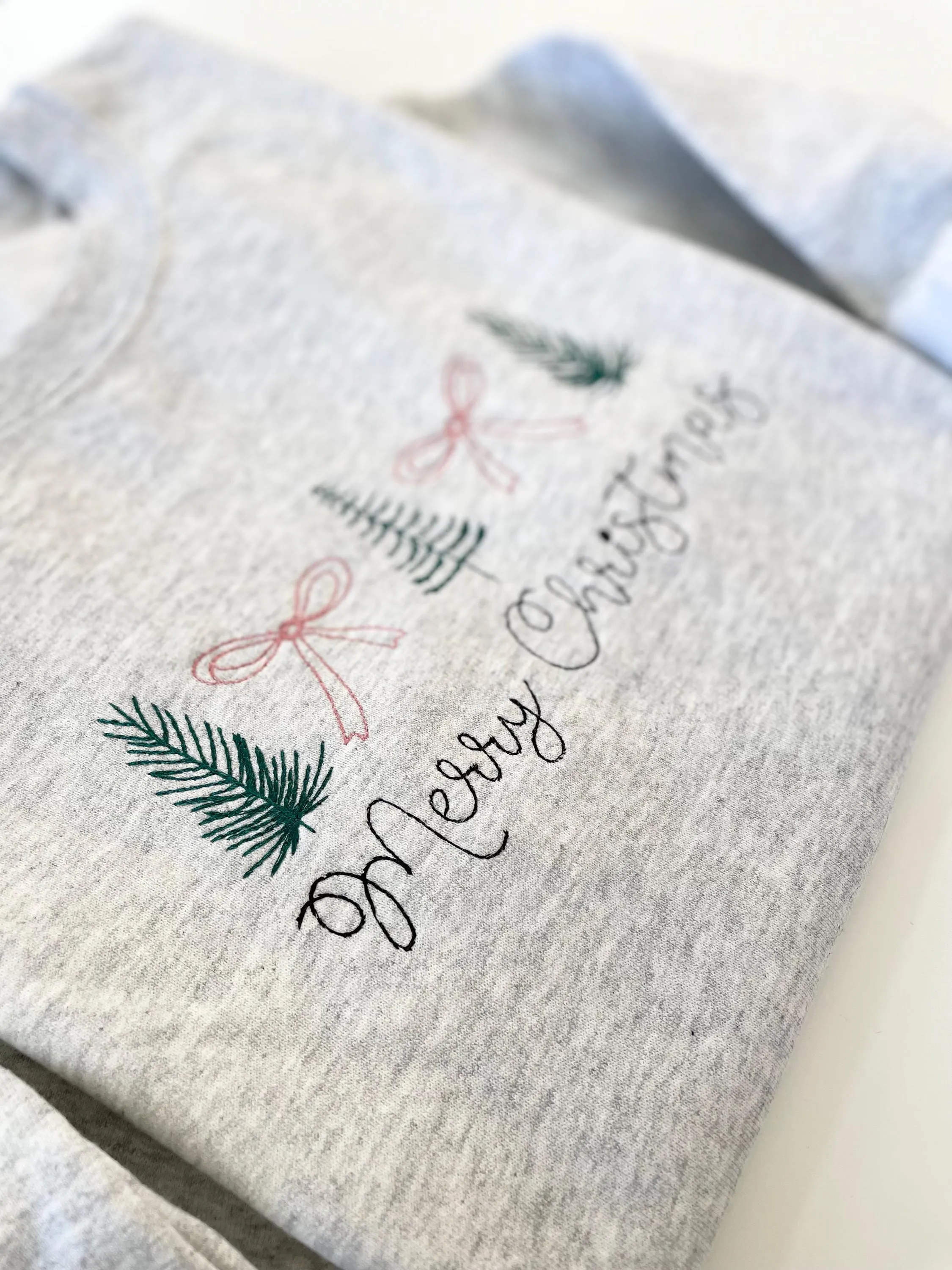 Embroidered Merry Christmas Sweatshirt - Christmas Gift for Her - Women's Festive Christmas Sweater