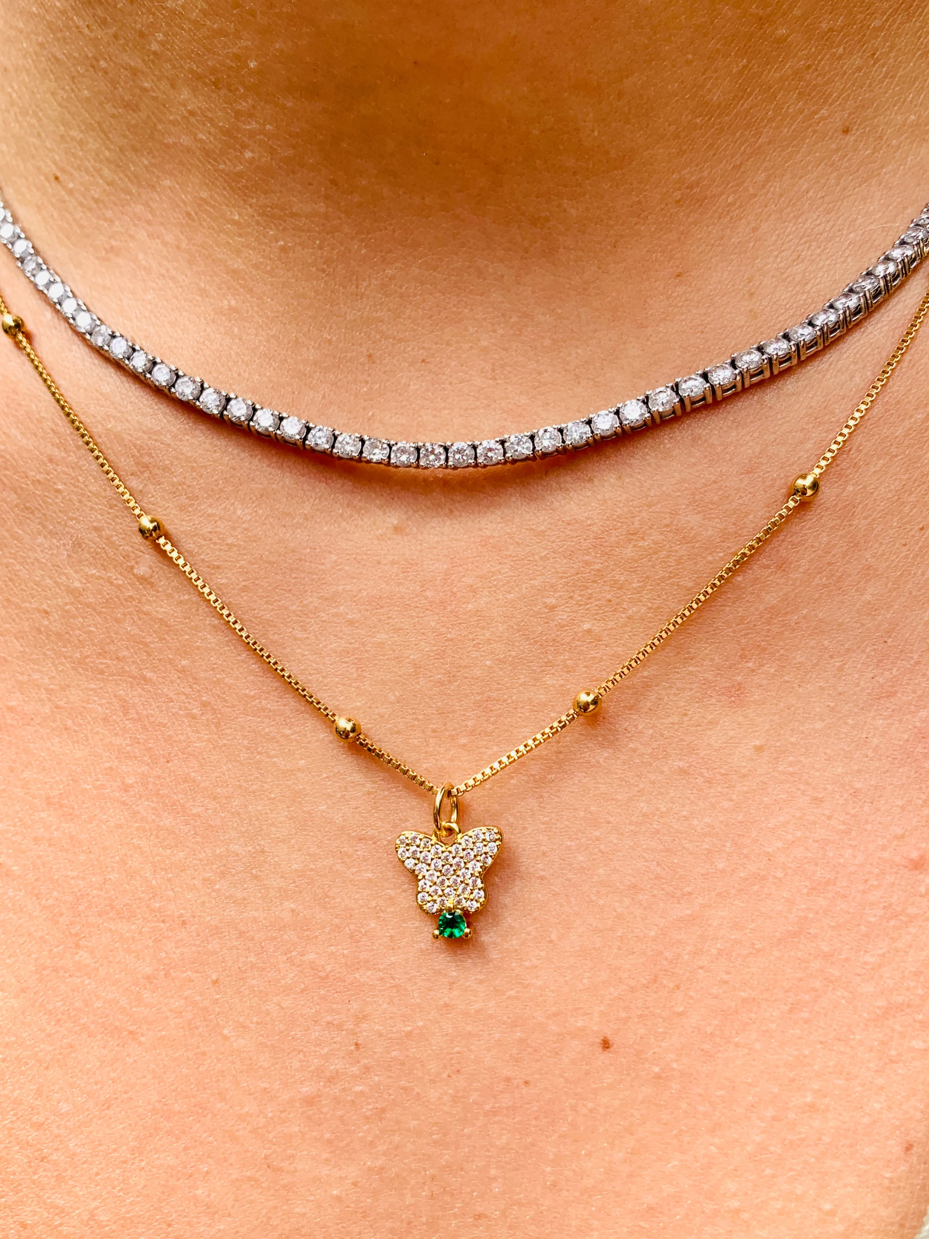 Emmie Emerald Butterfly Necklace