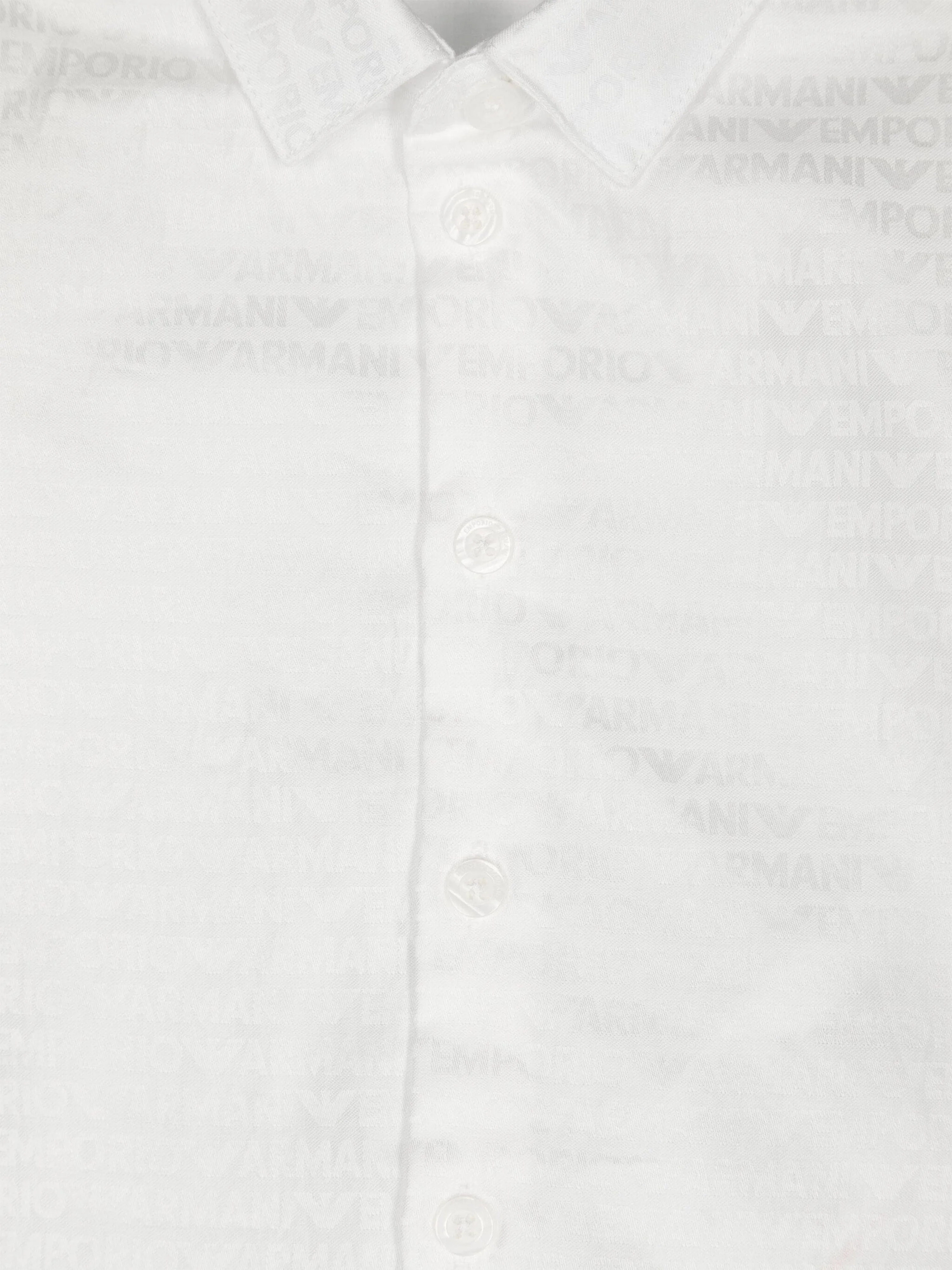 Emporio Armani Baby Boys Logo Shirt in Ivory