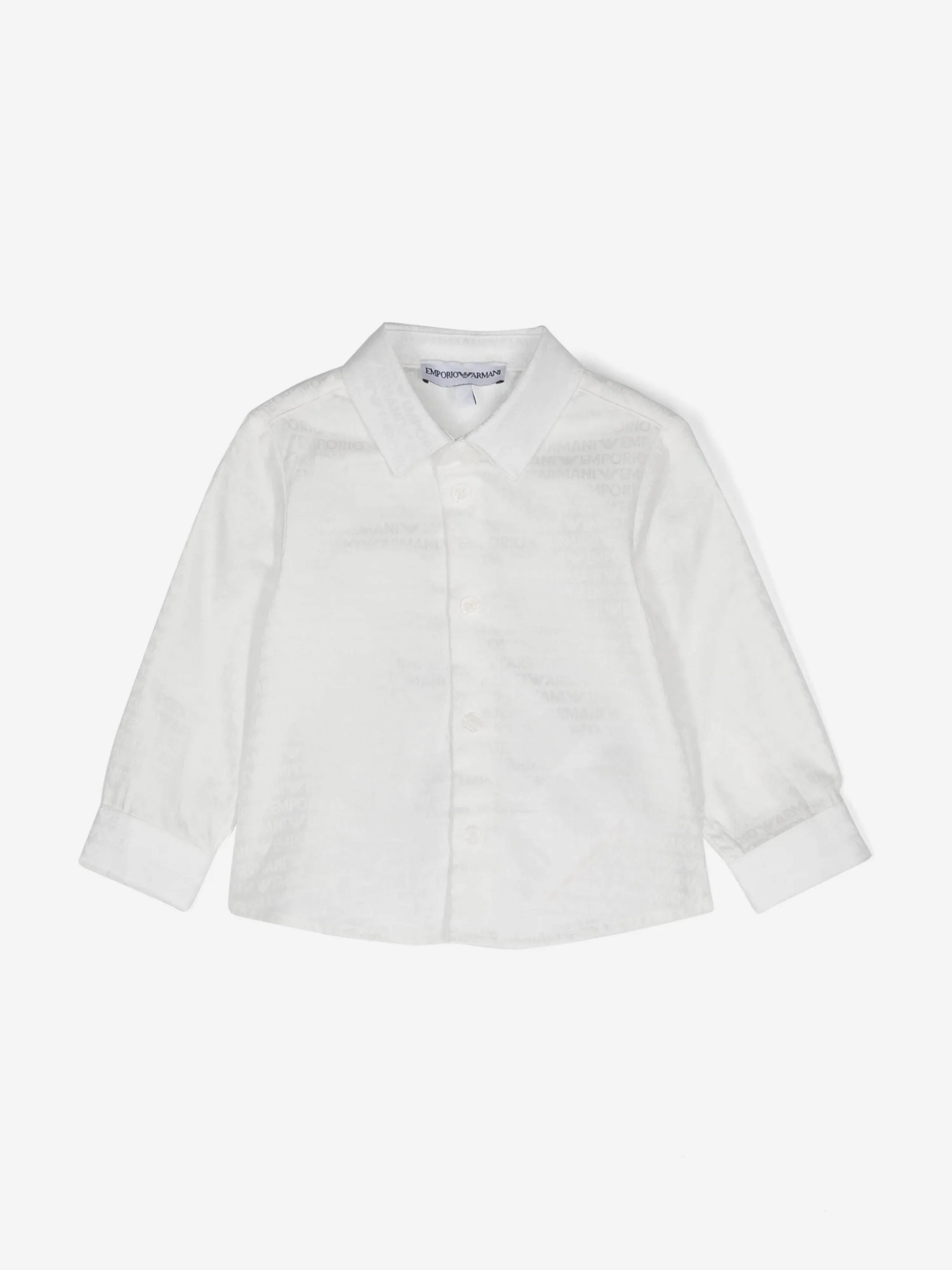 Emporio Armani Baby Boys Logo Shirt in Ivory