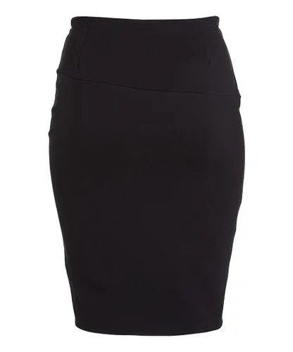 English White PolySpandex V-Curve Skirt