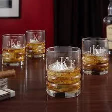 Engraved Rocks Glasses (Highball) Set of 4