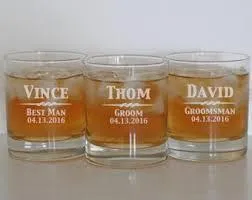 Engraved Rocks Glasses (Highball) Set of 4