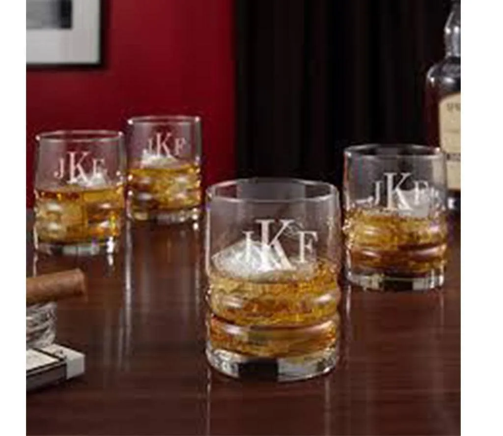 Engraved Rocks Glasses (Highball) Set of 4