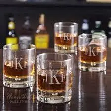 Engraved Rocks Glasses (Highball) Set of 4