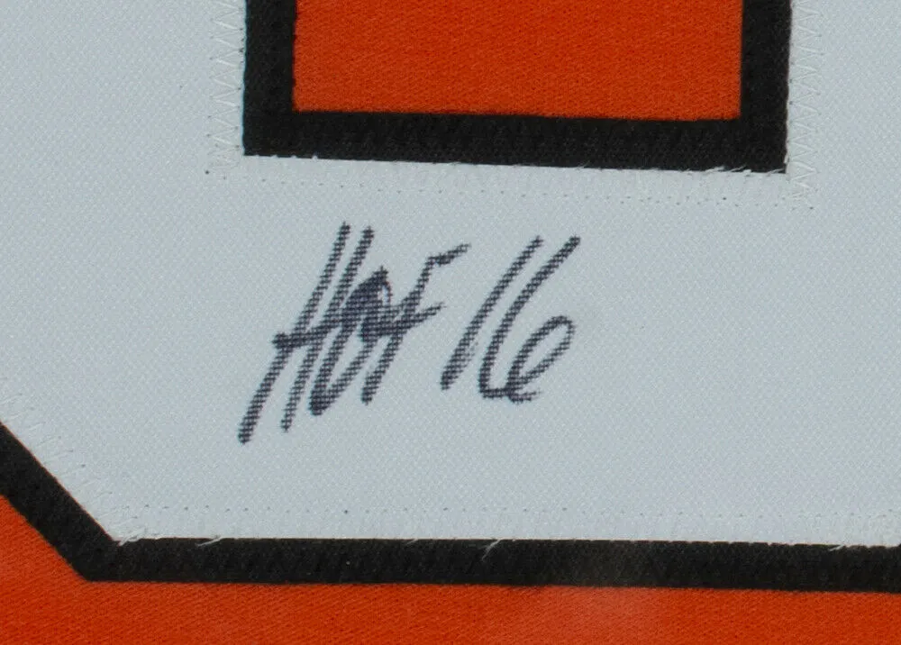 Eric Lindros Signed Framed 36x42 Custom Orange Jersey HOF 16 Inscription JSA