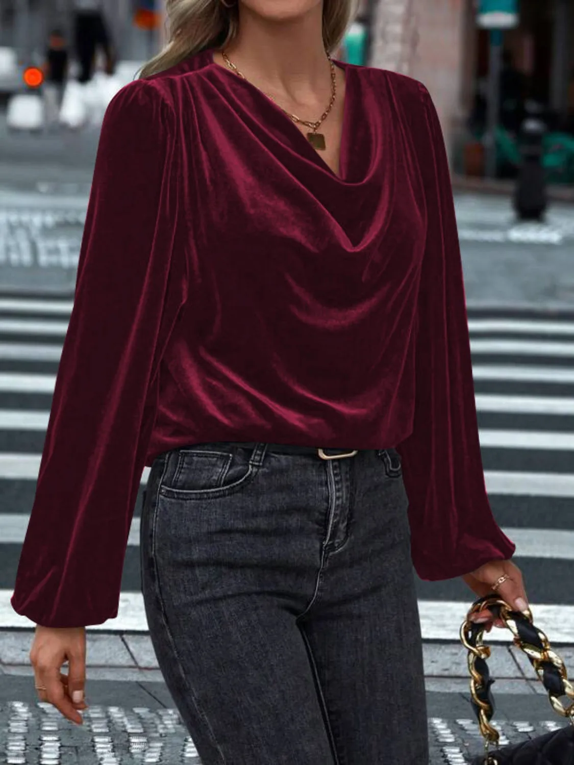 Eve Cowl Neck Long Sleeve Top