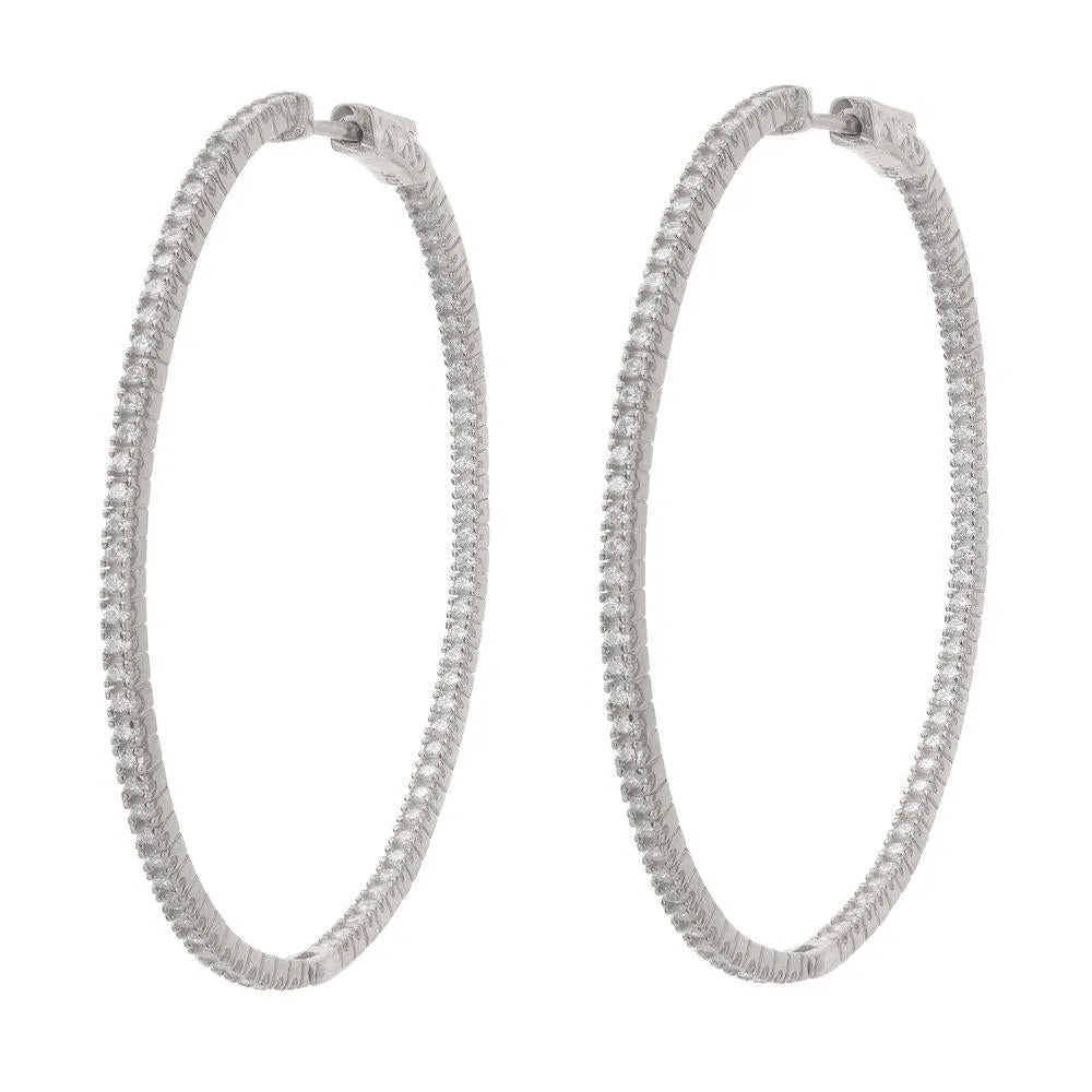 EXTRA LARGE OVAL HOOPS, SILVER