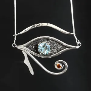 Eye of Horus necklace with topaz & zircon