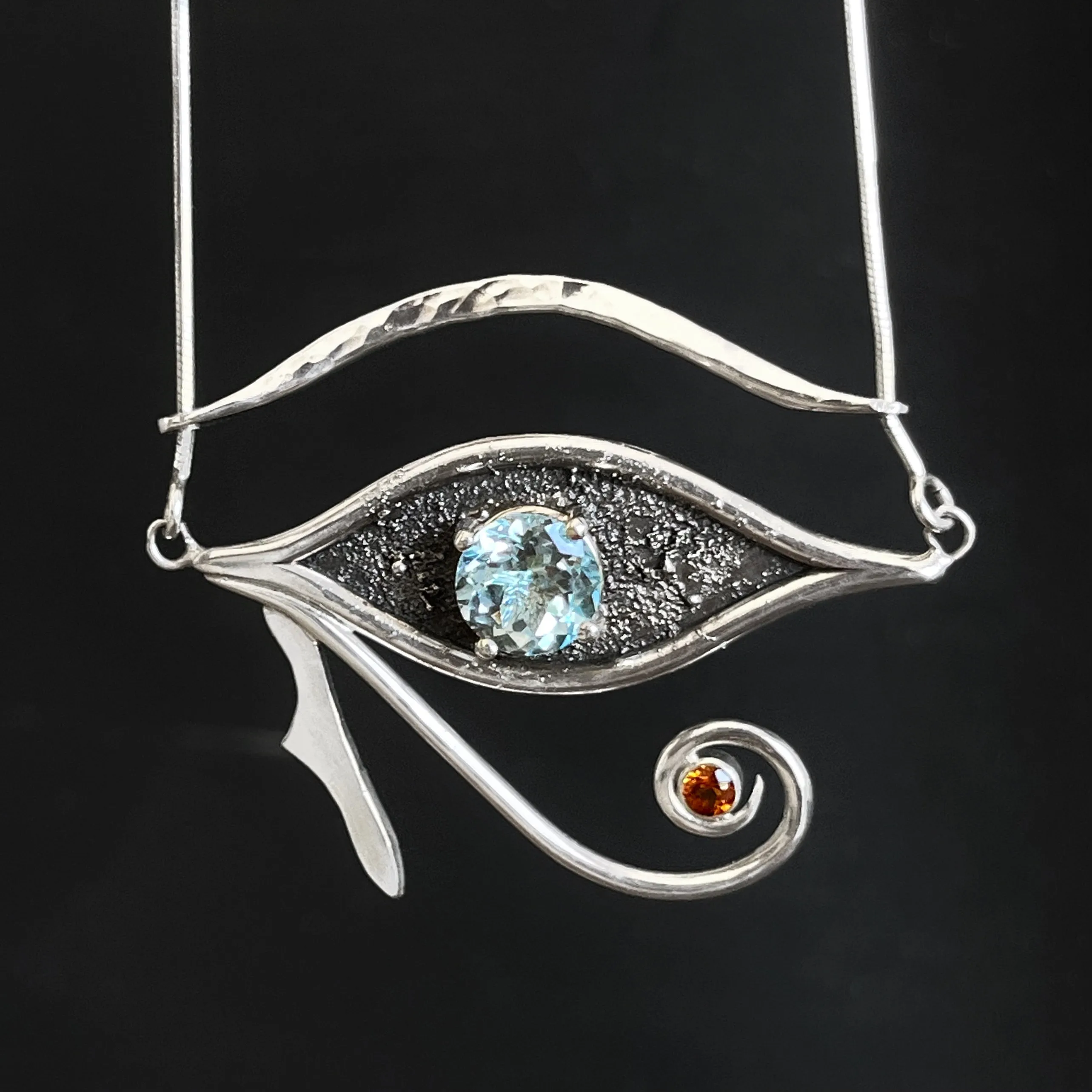 Eye of Horus necklace with topaz & zircon