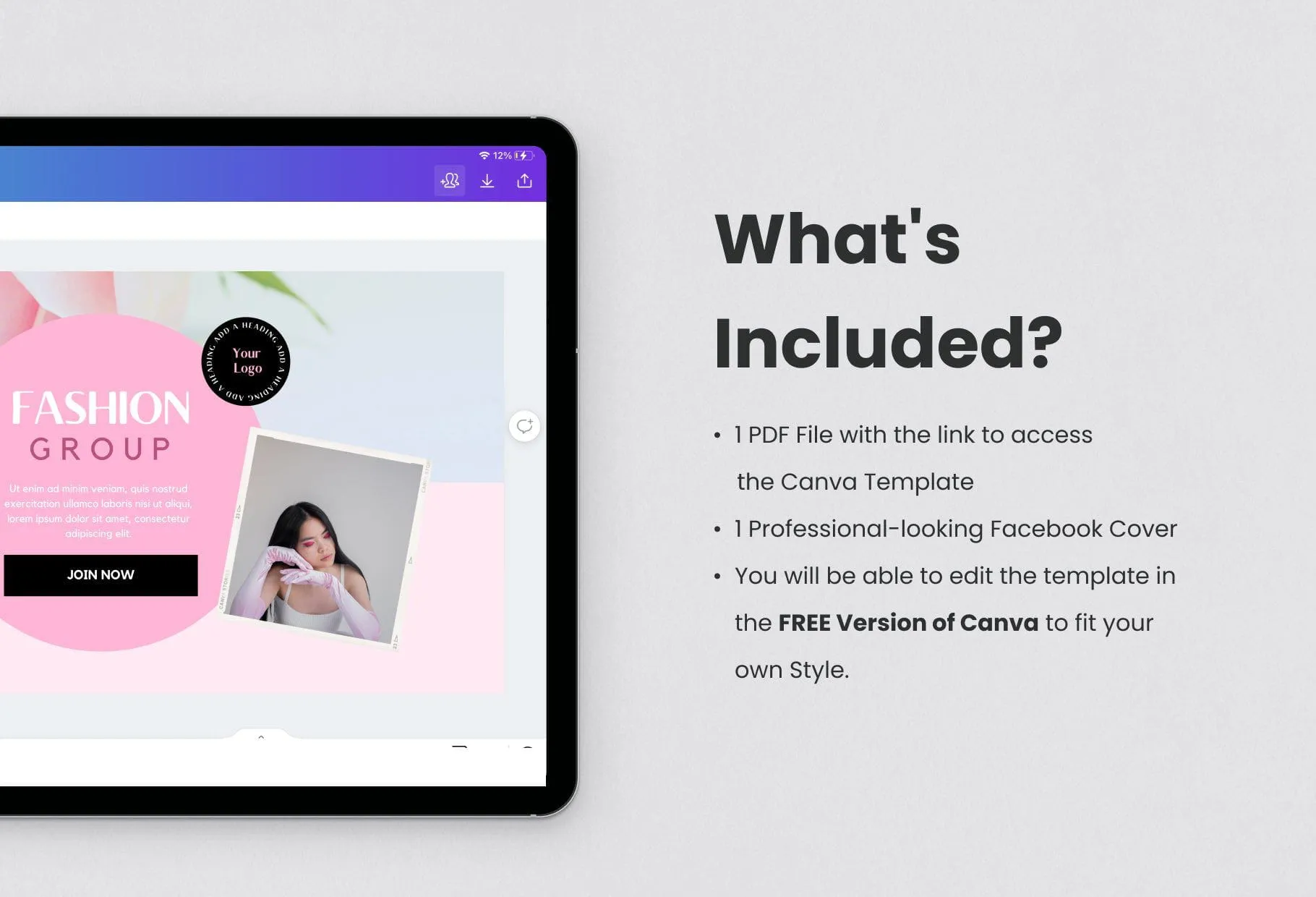 Facebook Group Banner Lotus Canva Templates