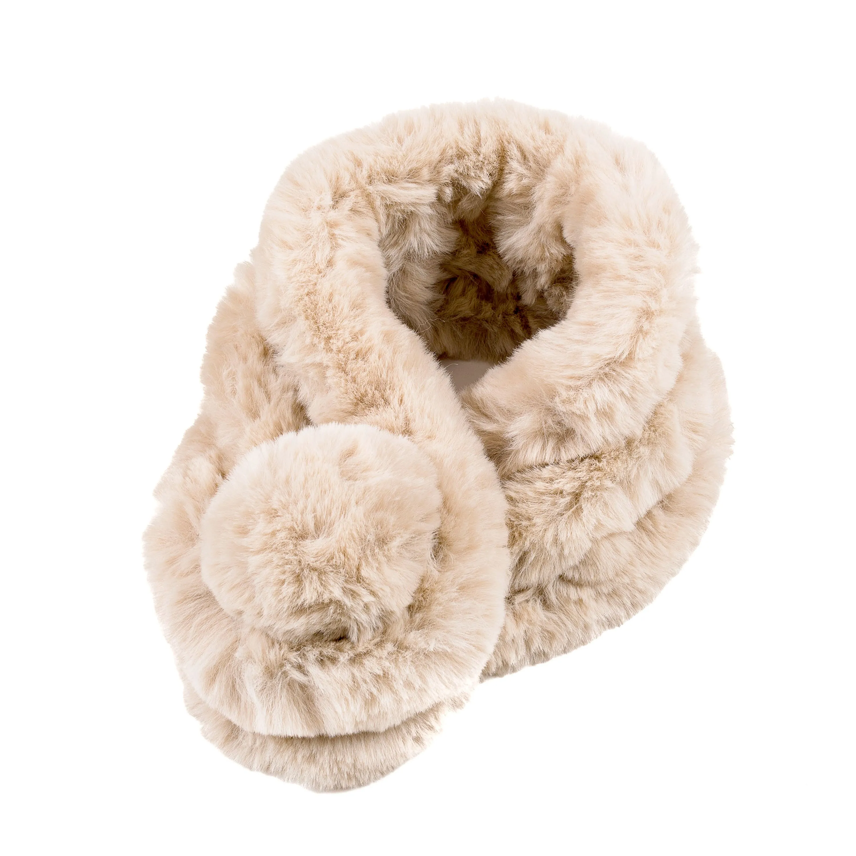 Faux Fur Collar Scarf for Women (Beige)