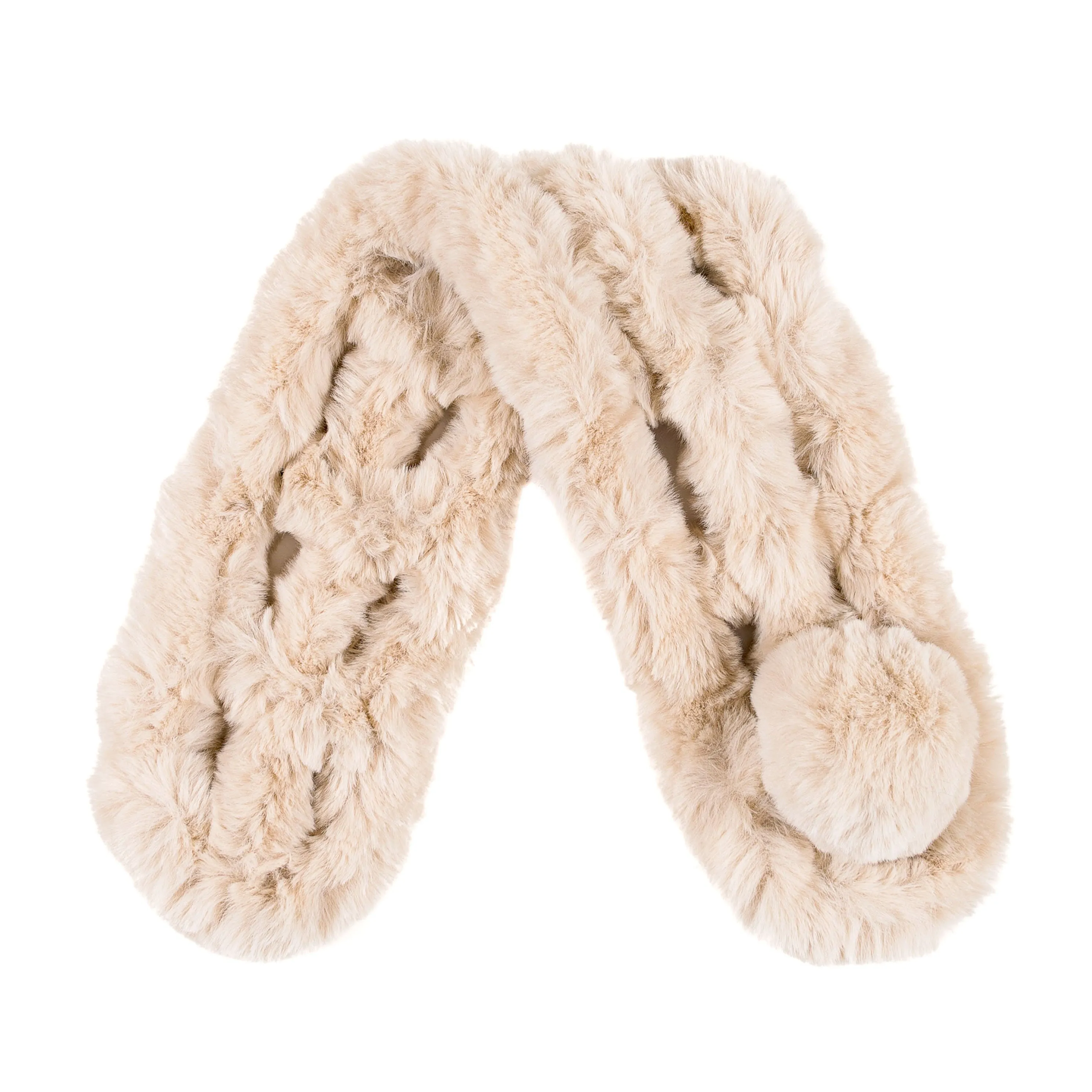 Faux Fur Collar Scarf for Women (Beige)