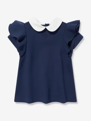Fendi Baby Girls Punto Milano Dress in Navy