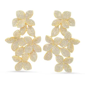FIORE CASCADE EARRINGS, GOLD