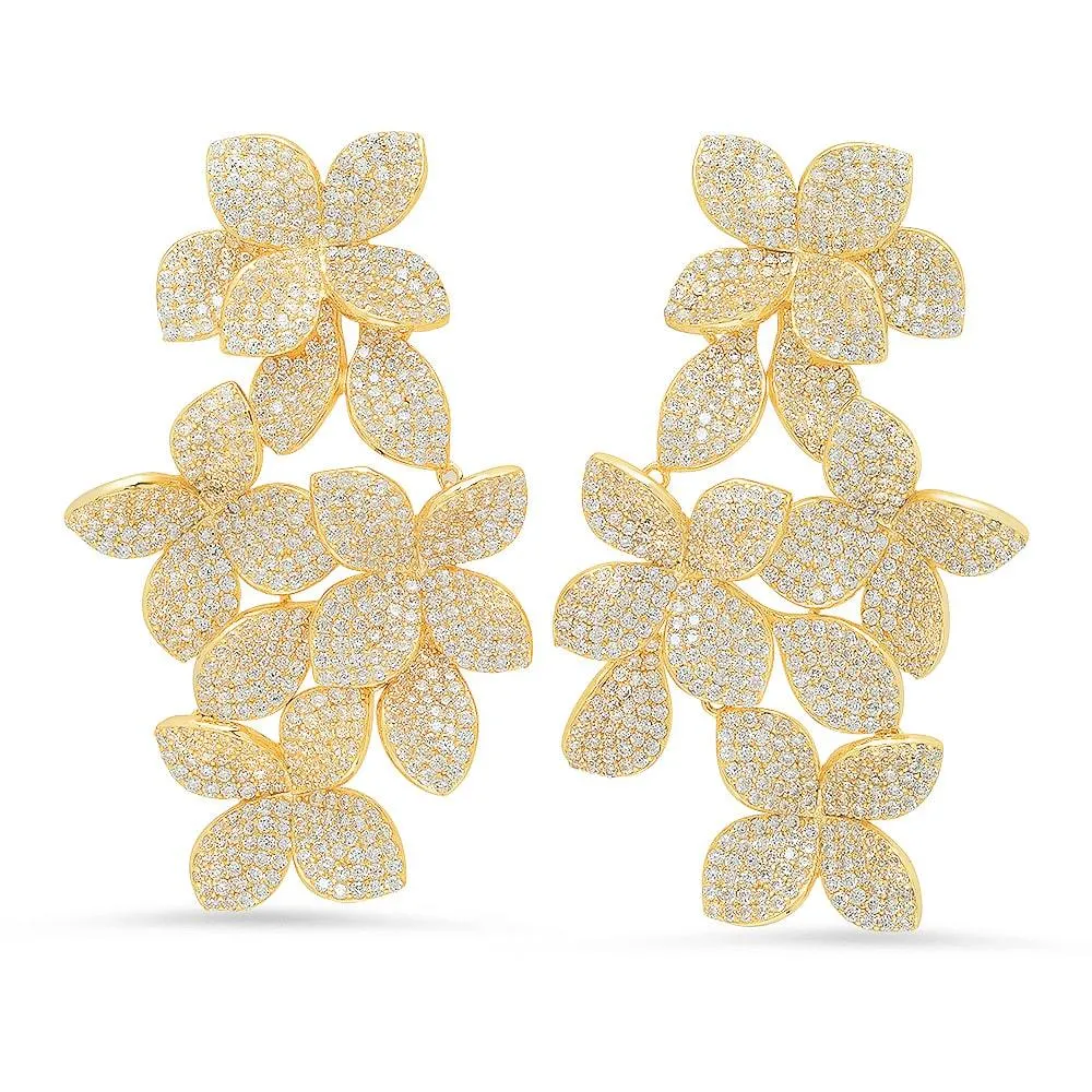 FIORE CASCADE EARRINGS, GOLD