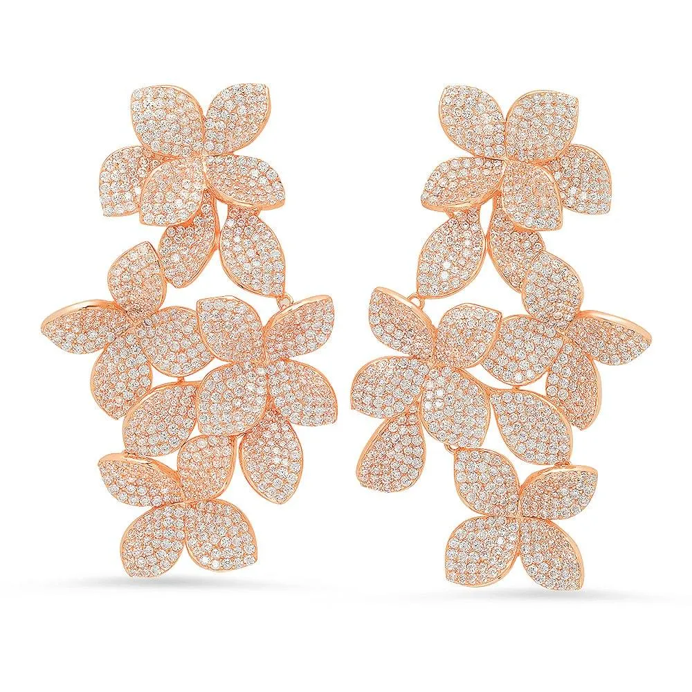 FIORE CASCADE EARRINGS, ROSE GOLD