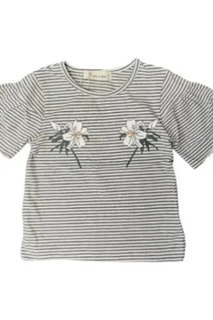 Floral Pinstripe Tee