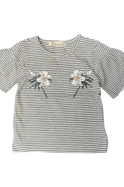 Floral Pinstripe Tee