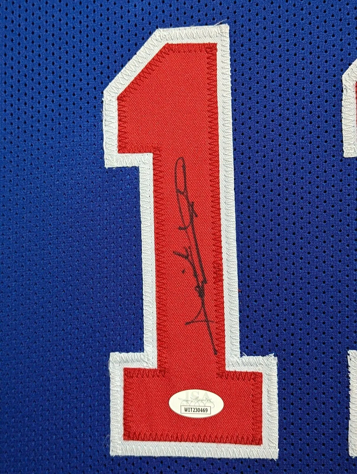 FRAMED DETROIT PISTONS ISIAH THOMAS AUTOGRAPHED SIGNED JERSEY JSA COA