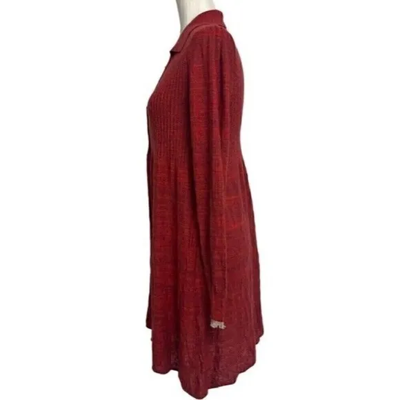 Free People | Anthropologie| Rain Or Shine Women’s Red Knit Mini Dress | Small