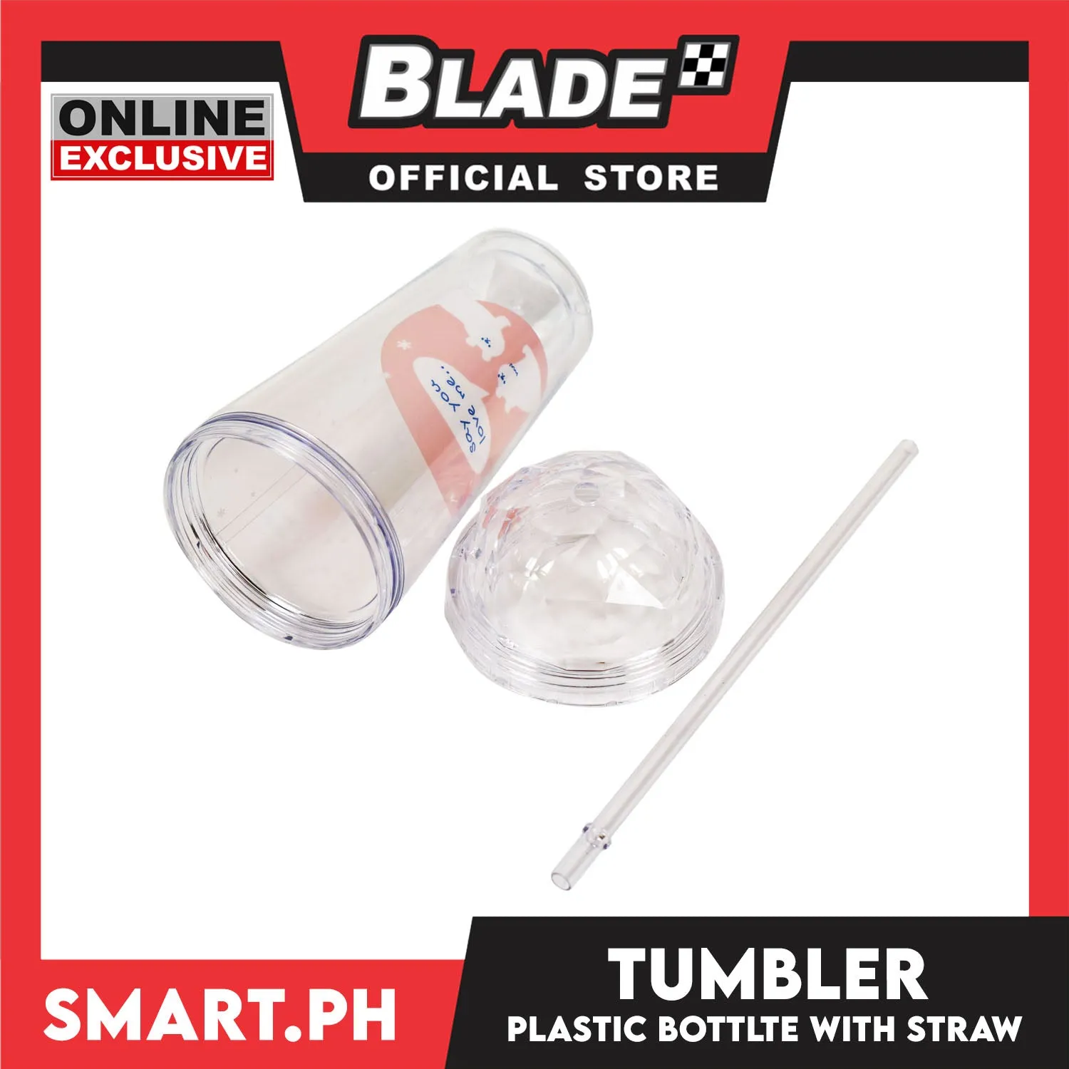 Gifts Tumbler with Straw AP1468 (Assorted Colors and Designs)