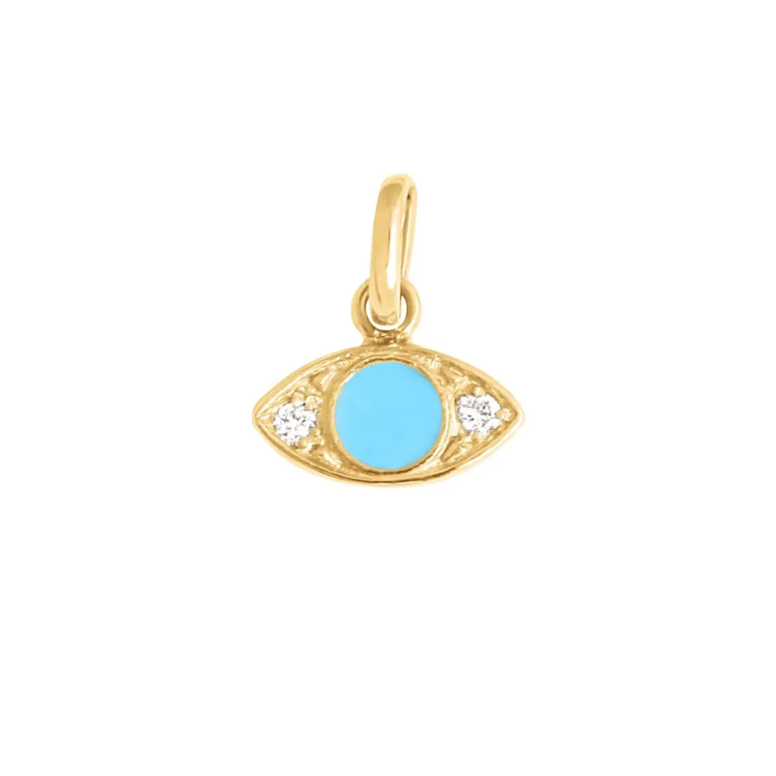 Gigi Clozeau Eye Turquoise Resin Diamond Pendant Yellow Gold