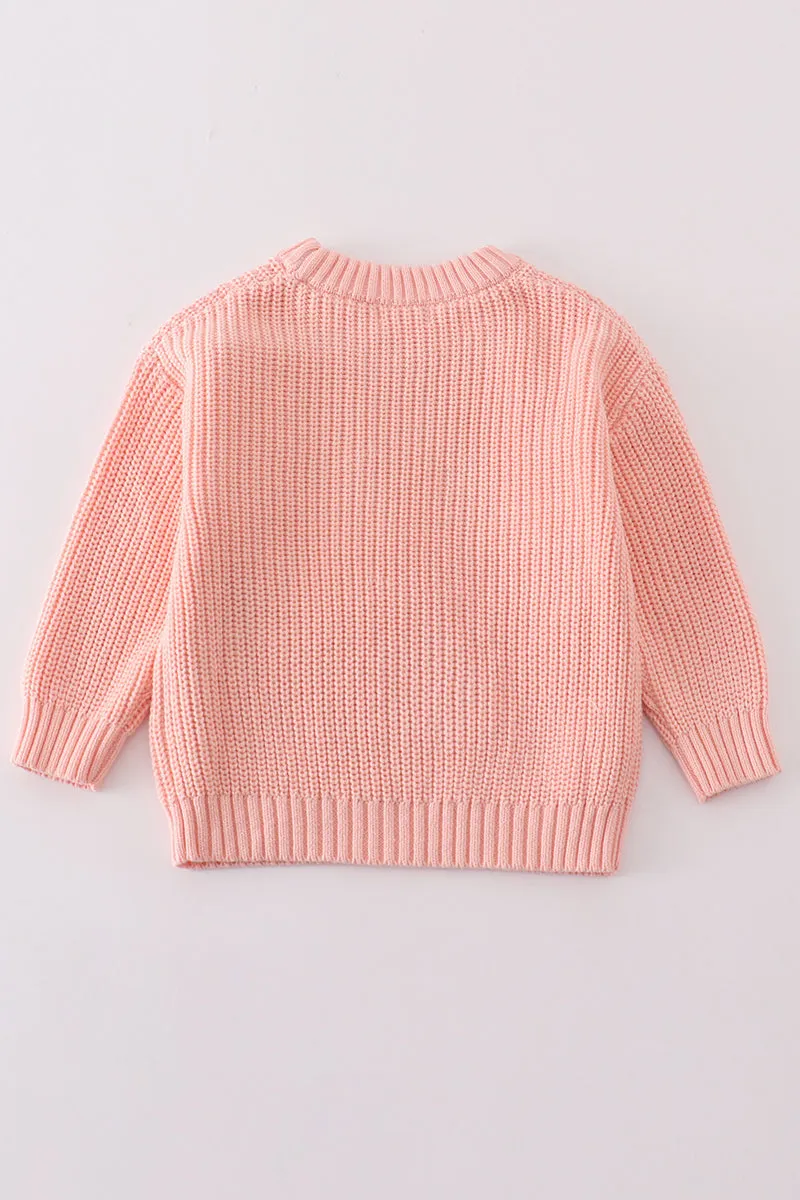 Girls Hand Embroidered Flower Sweater