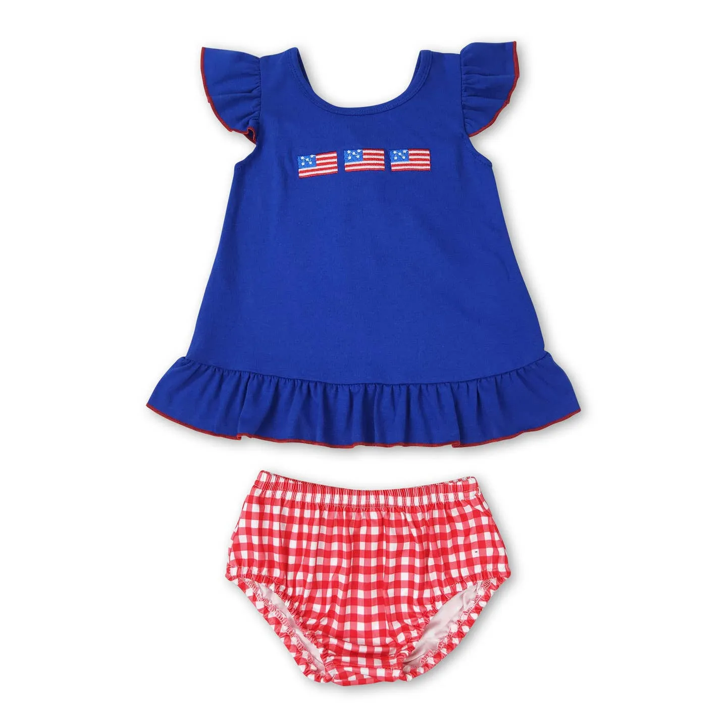 Girls Striped Flag Bloomer Set