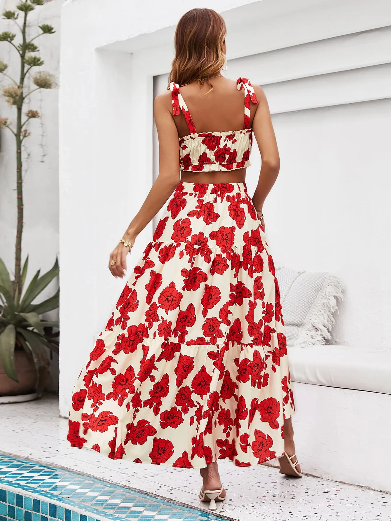 Giulia – Effortless Floral Top and Maxi Skirt Set for Women