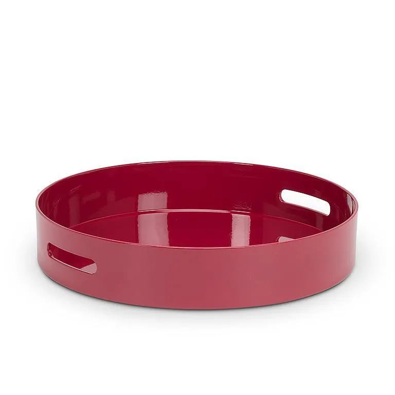 Glossy Crimson Round Tray