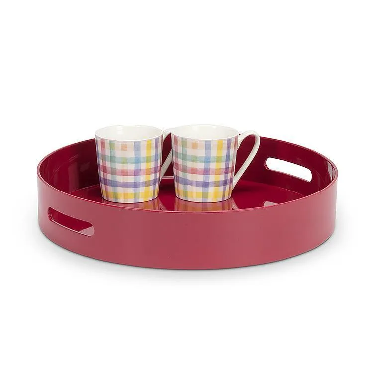 Glossy Crimson Round Tray