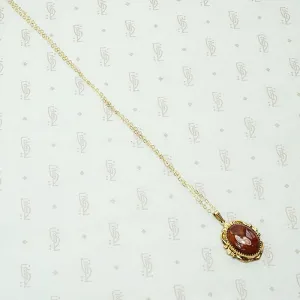Glossy Red Jasper Victorian Revival Pendant